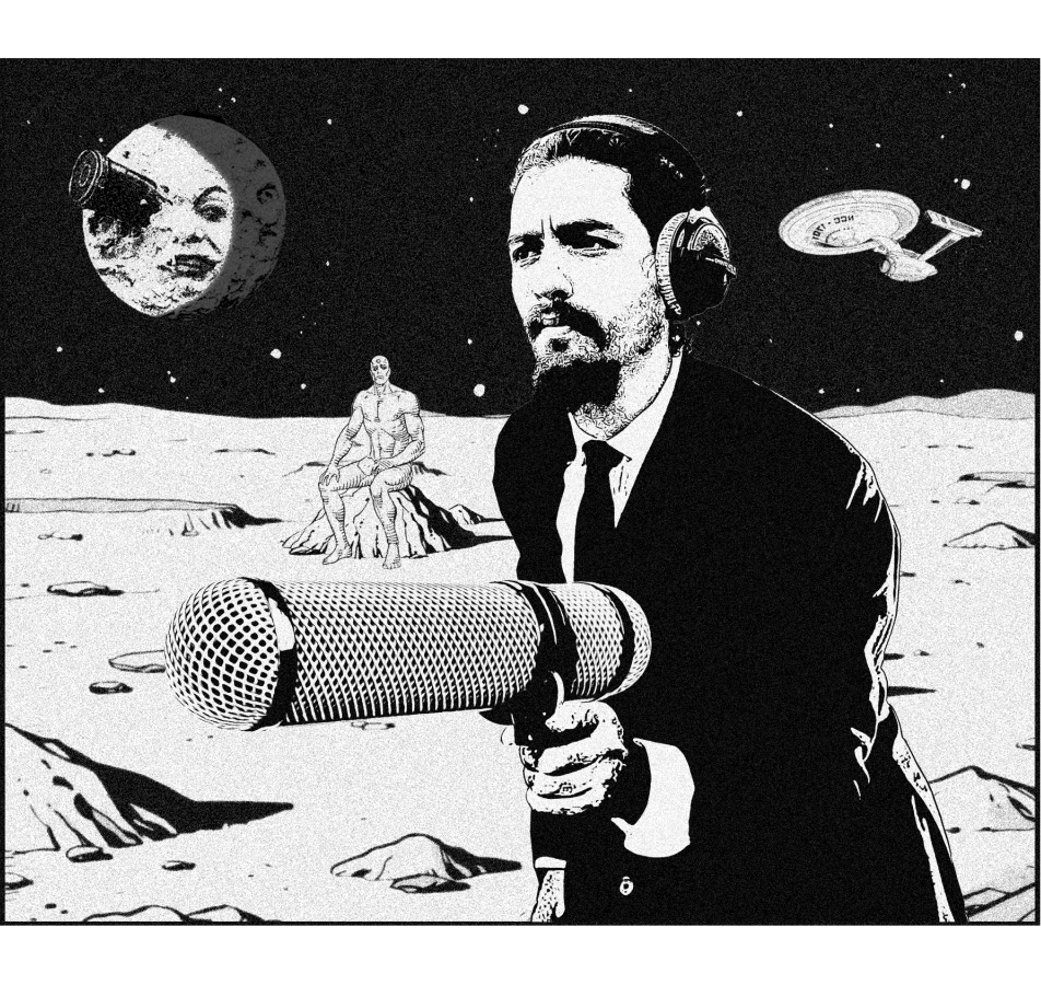 Jaime recording sound on the moon